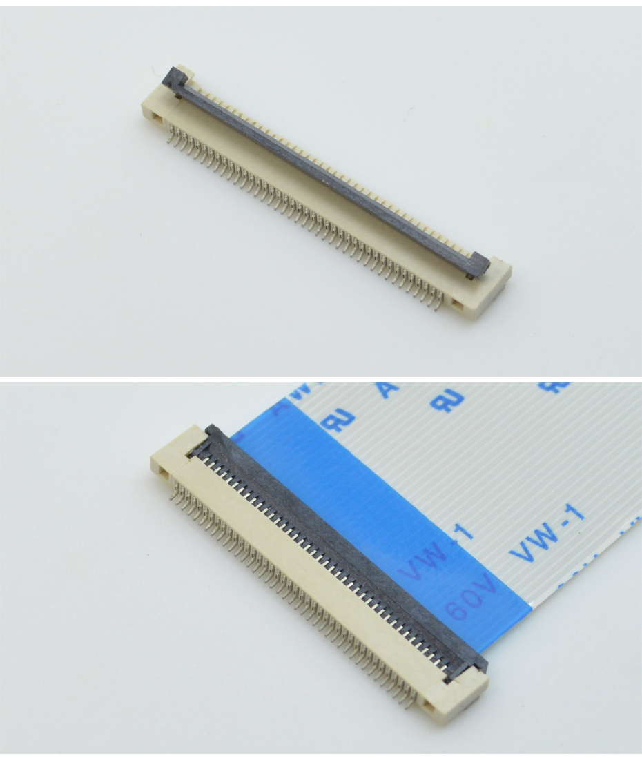FPC扁平软排线插座连接器FFC接插件0.5间距5P卧式贴片无锁H1.5厚,宏利