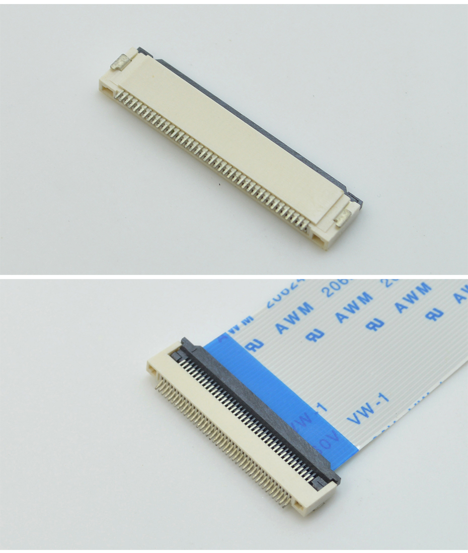 FFC/FPC连接器 排线插座 0.5间距40针翻盖下接式 屏接口,宏利