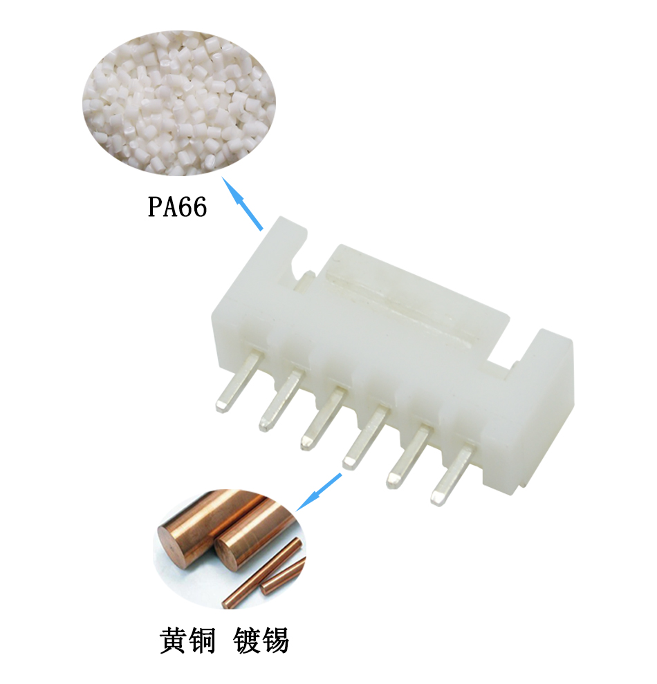 XH针座 直针座 11A 2.54MM间距连接器 180度直针 接插件,宏利